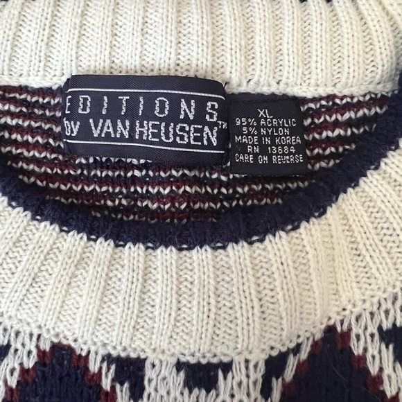 Vintage Geometric Grandpa Sweater XL Biggie - Picture 4 of 4